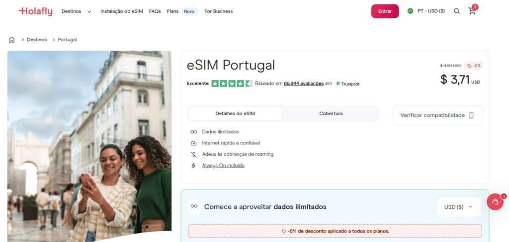 Chip internacional Portugal